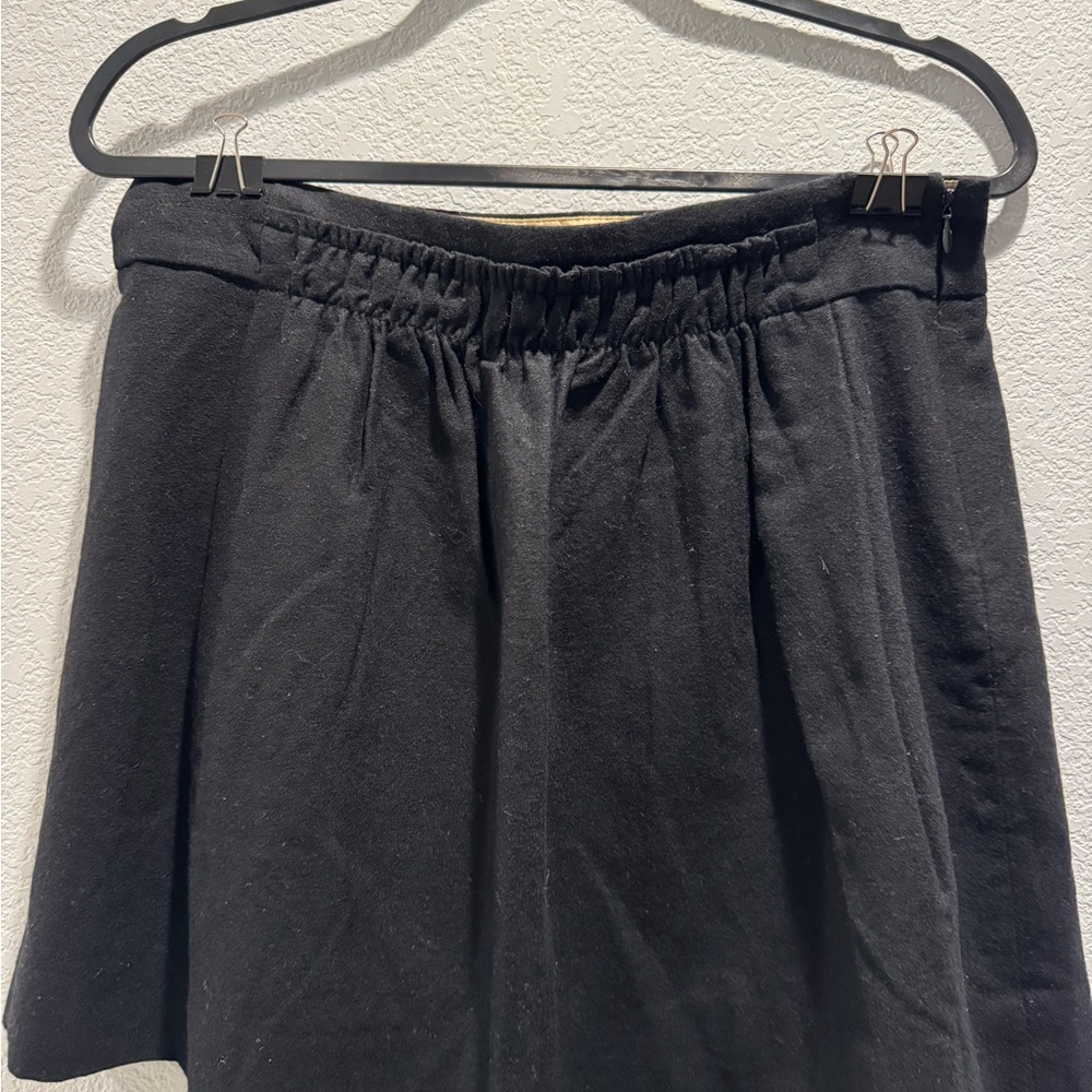 J.Crew Black Wool Skirt – Ruched Front Detail